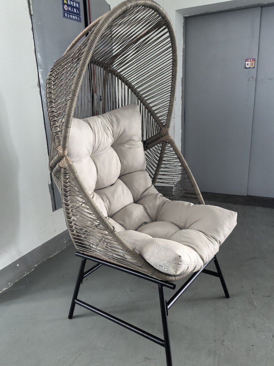 Outdoor Swing Balcony Leisure Bird's Nest Sofa Internet Celebrity Hanging Basket Combination Rattan Chair Furniture Floor-Standing Open-Air Courtyard Swimming Pool