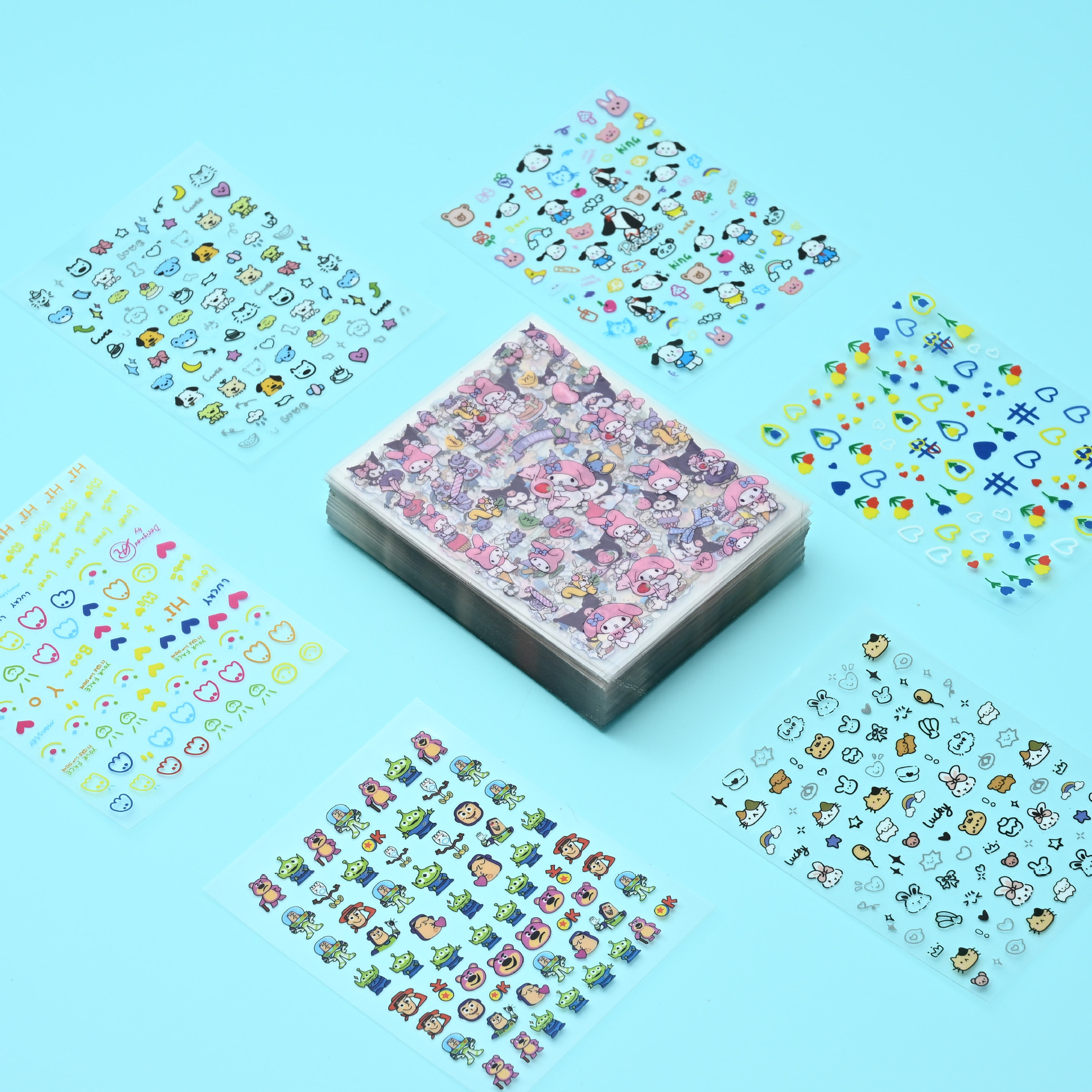 in stock cute cartoon stickers ins wind children's hand account goo card decorative material small pattern waterproof stickers wholesale