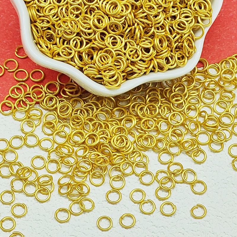 Color retaining matte ancient fasa gold open ring necklace bracelet connection closed ring handmade diy jewelry accessory buckle