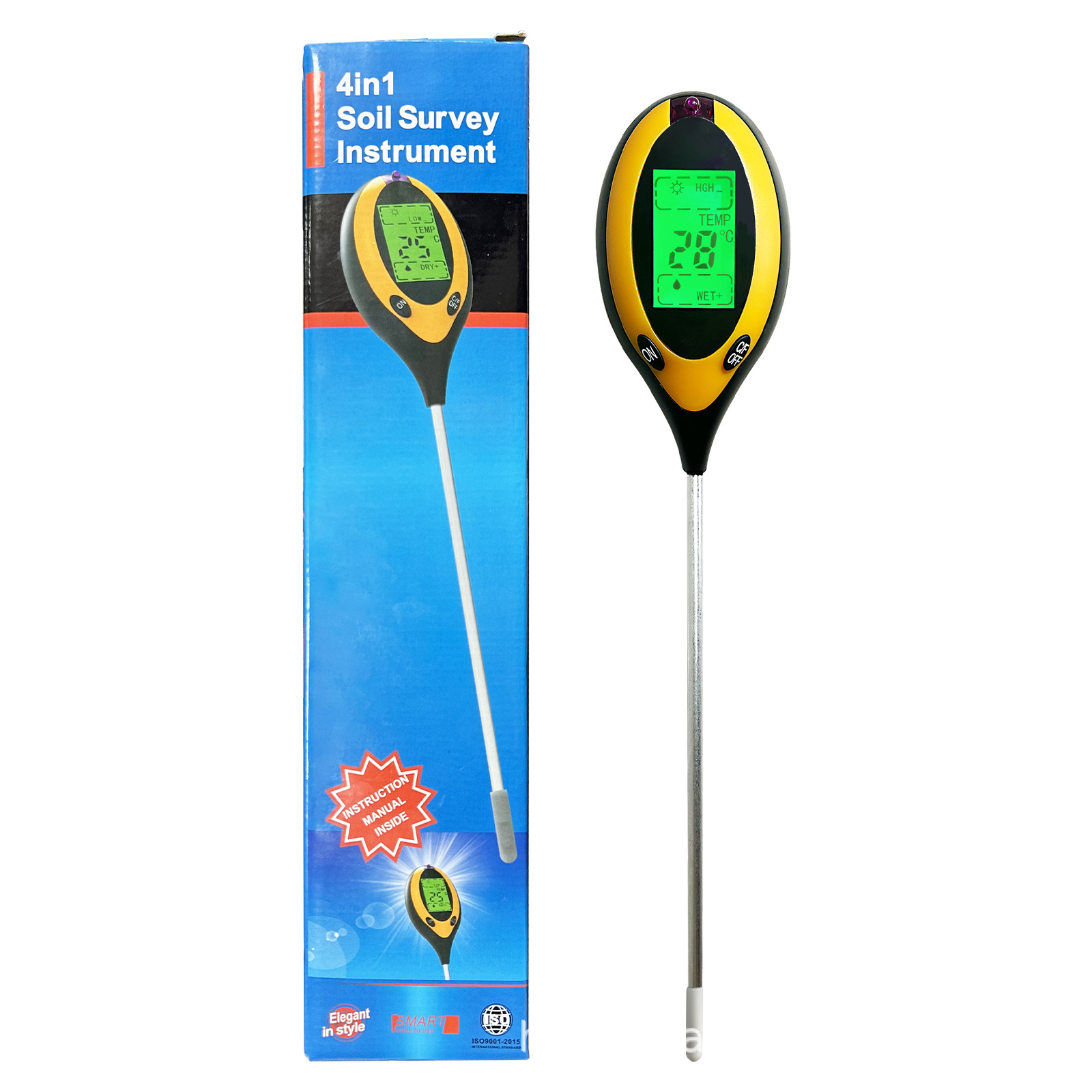 Foreign Trade Quality Four-In-One Soil Tester Soil Ph Meter Thermometer Soil Moisture Meter