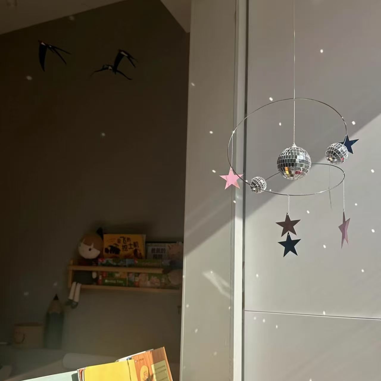 Star Night Sky Reflective Pendant Handmade DIY Material Package Living Room Bedroom Decoration Disco Planet Balance Pendant