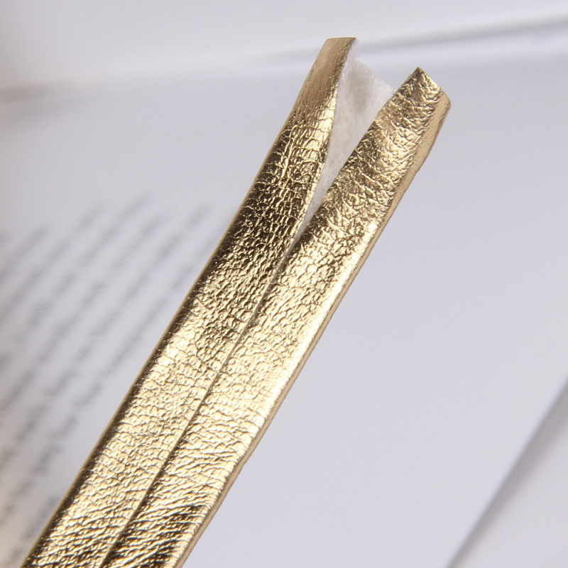 PU leather golden silver bright leather bag edge strip rolling edge strip pillow bag leather strip manufacturer finished on February 14