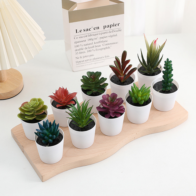 Wholesale of Artificial Succulent Plants, Diamond Pot Succulent Plants Mixed Batch, Factory Direct Sales, Office Green Plant Decorations