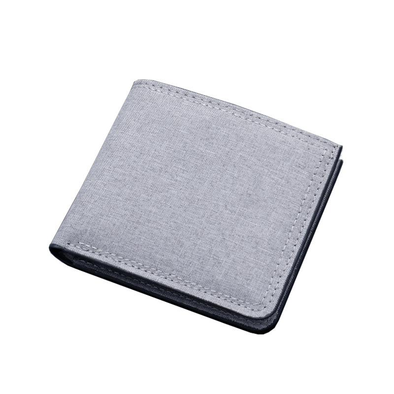 men's short canvas wallet wallet men's zipper wallet men's denim new men's non-standard ultra-thin