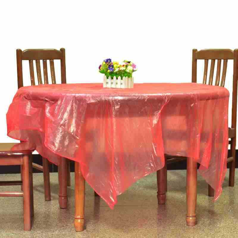Free Shipping Square Round Table Tablecloth Wedding Banquet Accessible Luxury High-End Thickeneded Red White Disposable Plastic Tablecloth