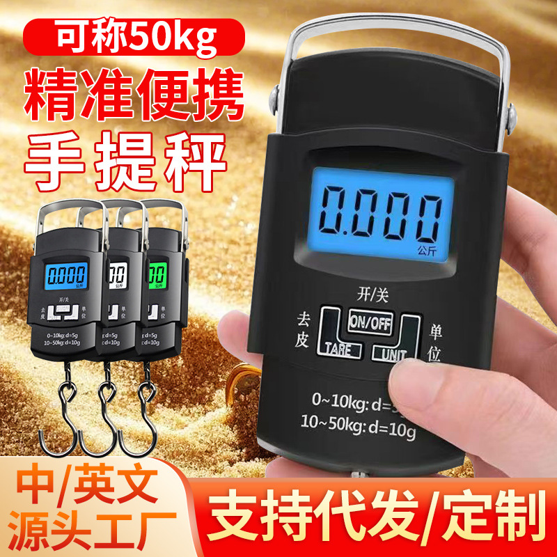 Портативные цифровые весы 50кг с крюком для багажа рыбалки маленькие весы для пересечения границы пружинные высокоточные весы для продуктов