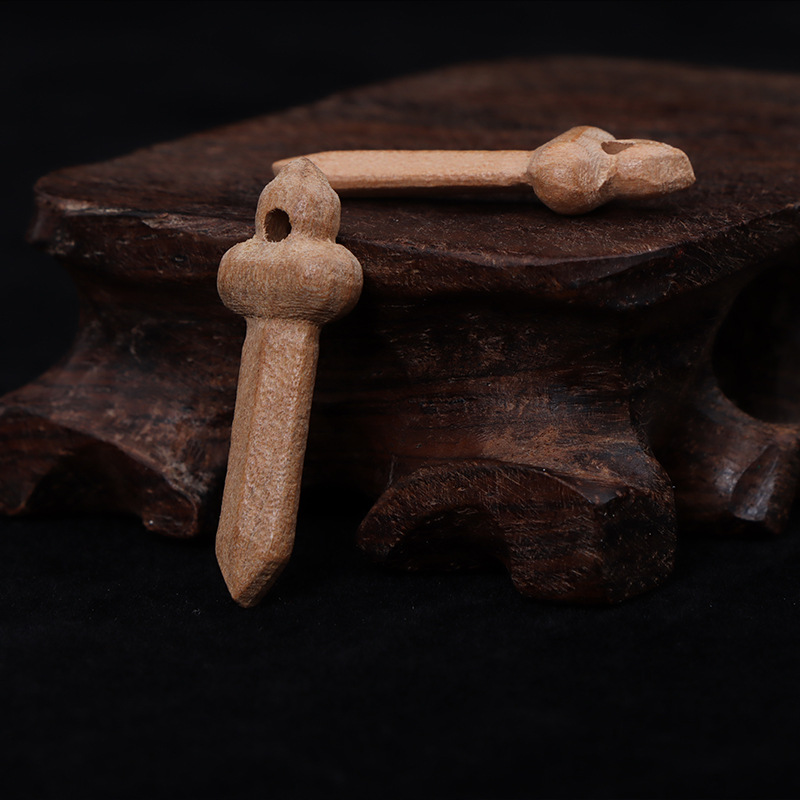 Small dragon head sword peach wood sword pendant baby necklace small sword knife wood carving peach wood sword accessories