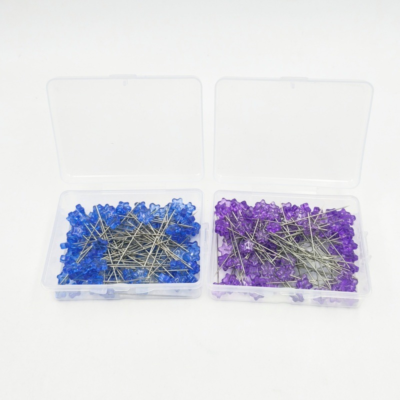 Cross-Border Supply of 10,000 Pieces of Transparent Three-Dimensional Star Pins for DIY Crafts, Five-Pointed Star Pins with Large Heads