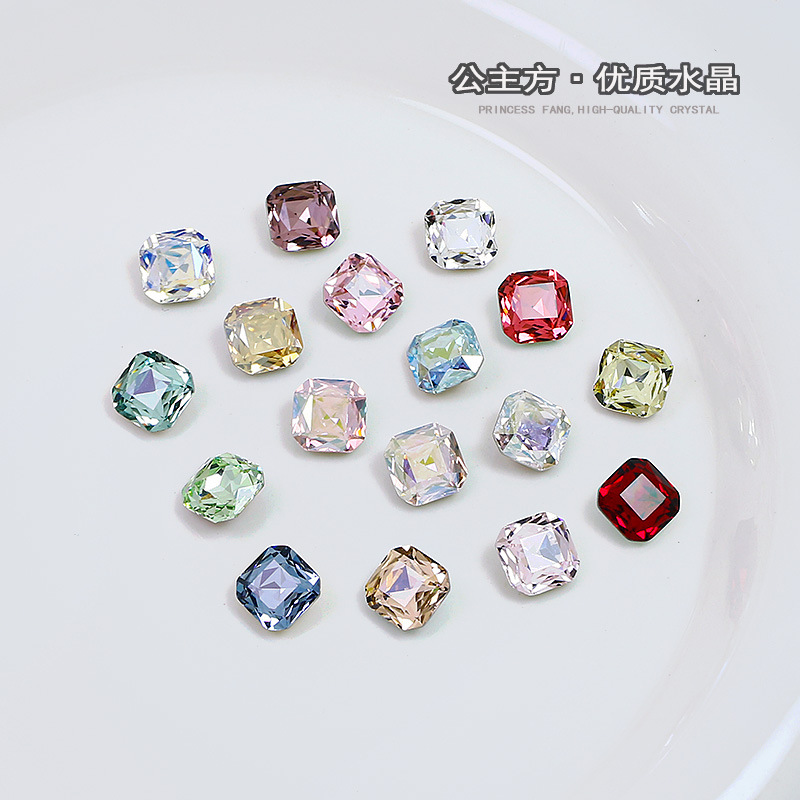 Кристалл Dongzhou квадратный восьмиугольный с острым дном, алмаз K9, роскошные стразы для DIY украшений