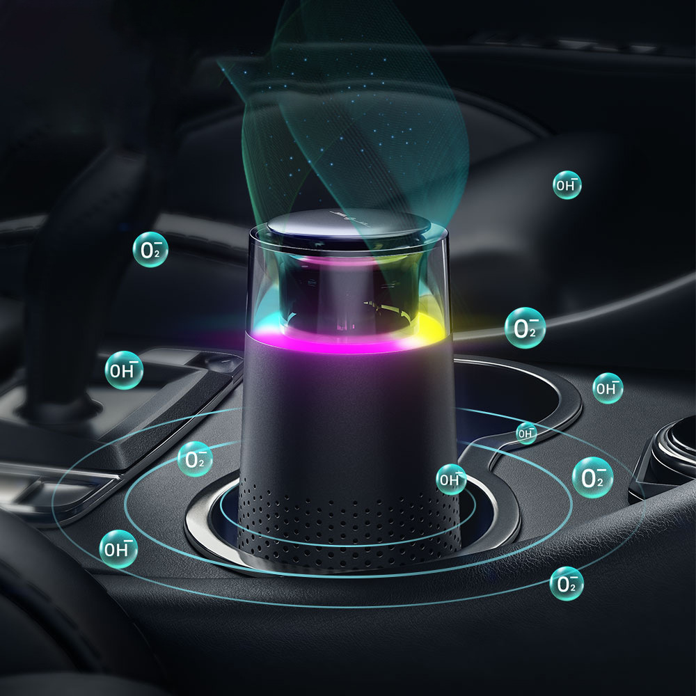 A10 car negative ion air purifier portable colorful horse running atmosphere light car purifier