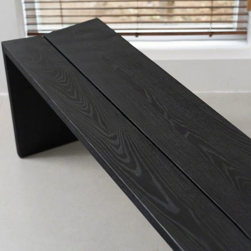 Black Dining Table Solid Wood Bench Shoe Changing Bench Mid-Century Style Living Room Bedroom Bed End Home Long Bench Free of Installation