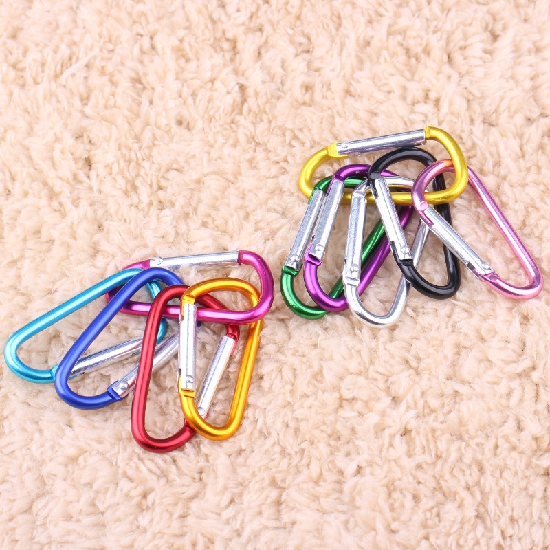 No. 5 Colorful Aluminum Alloy Carabiner Backpack Water Kettle Quick Release Buckle Multi-Functional D-Shaped Hook Outdoor Spring Carabiner Hook