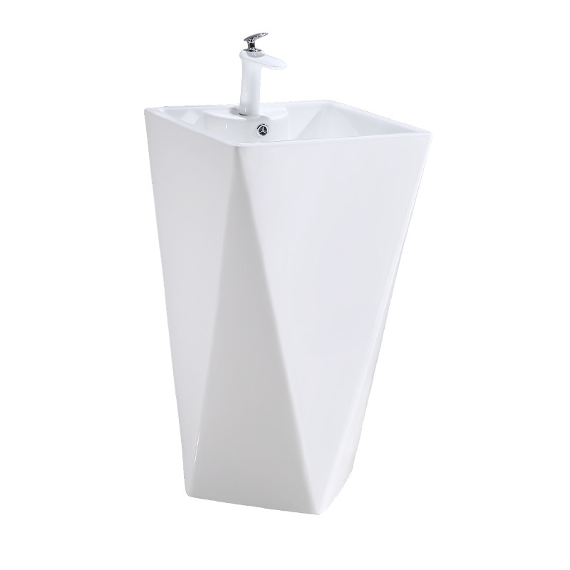 Column Washbasin Ceramic Integrated Column Basin Bathroom Wash Basin Personalized Balcony Washbasin