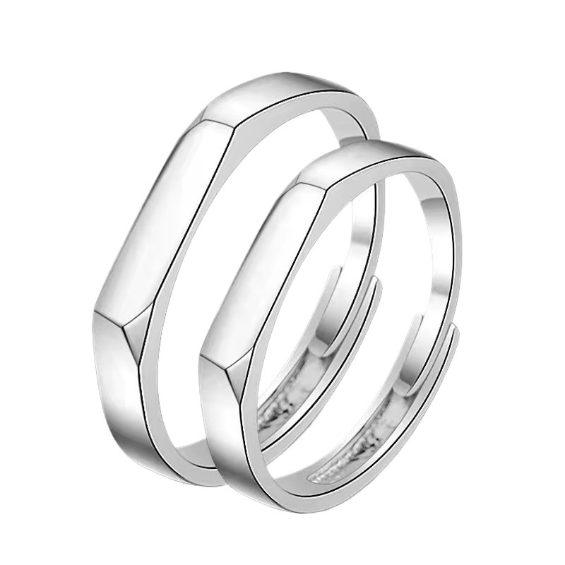 Open Couple Rings for Men and Women, Italian Rhombus Rings, Live Mouth, Fashionable and Simple Wholesale