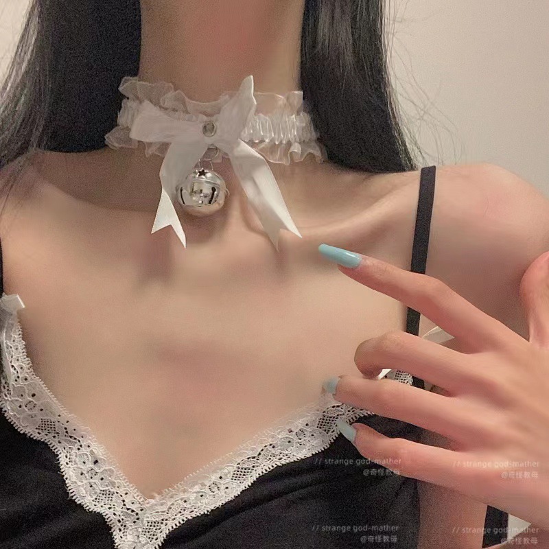 Аксессуары для нижнего белья в японском лолита-стиле с воротником в виде колокольчика, цепочкой для горла, шейным ремешком с колокольчиком и шейным украшением