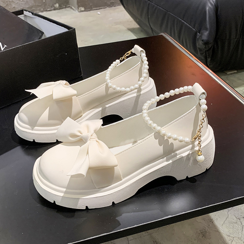 Туфли Мэри Джейн для женщин 2025 Весна и Осень Новые балетки для женщин Летние мягкосолые бабушкины туфли с бантом маленькие кожаные туфли