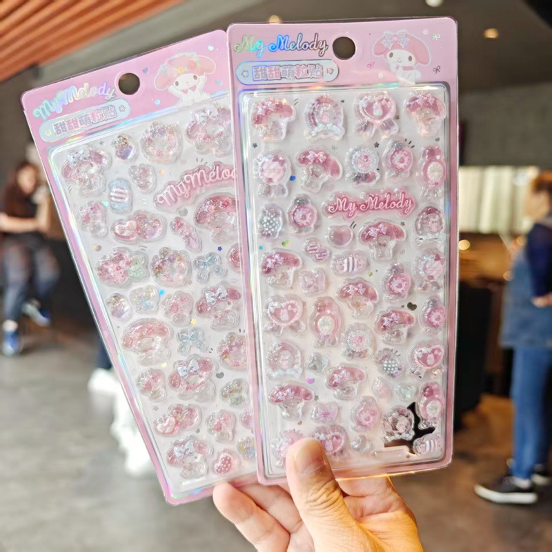 Authenticly Authorized Sanrio Cute Cartoon Melody Hellokitty Snoopy Embossed Stickers Stereo Stickers