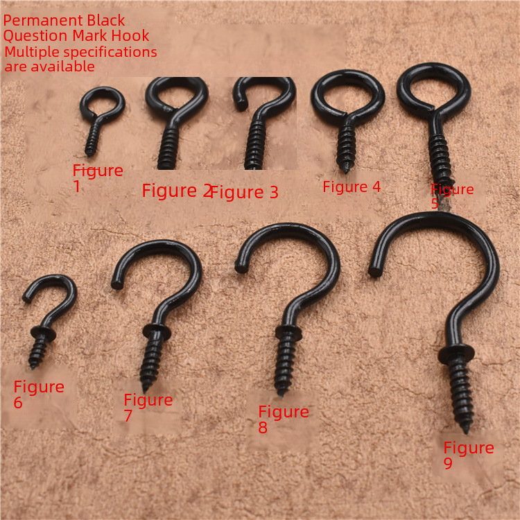 Black Sheep Angle Stud Self-tapping Screw Ceiling Jewelry Hook Open Sheep Eye Ring Metal Fittings Lamp Hook