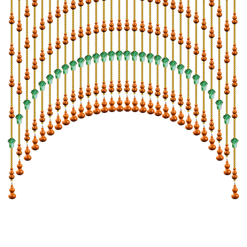Peach Wood Gourd Cabbage Crystal Partition Bead Curtain Bathroom Feng Shui Curtain Living Room Bedroom Door Curtain Half Curtain Hanging Curtain