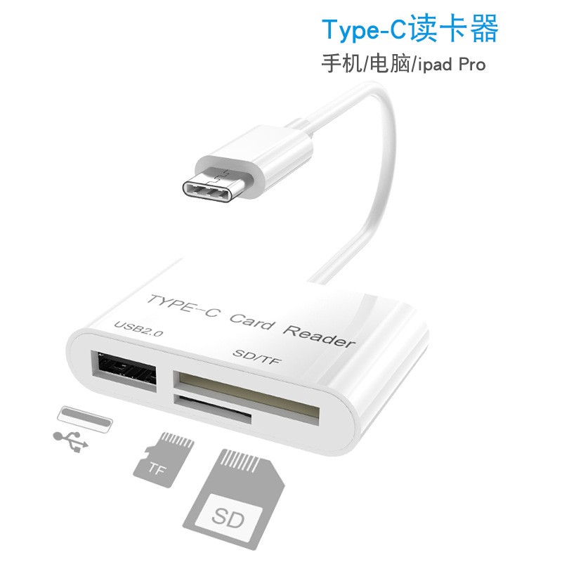 Applicable to typec Android OTG converter usb Apple 15 three-in-one Multi-Function Card Reader SD/TF card/U disk