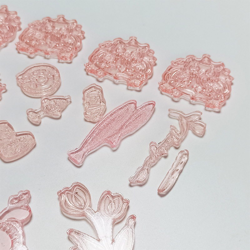 Handmade Stamp with Transparent Crystal Rubber Stamp Face, Wooden Handmade Stamp, Rubber Stamp Material, Personalized Patterns