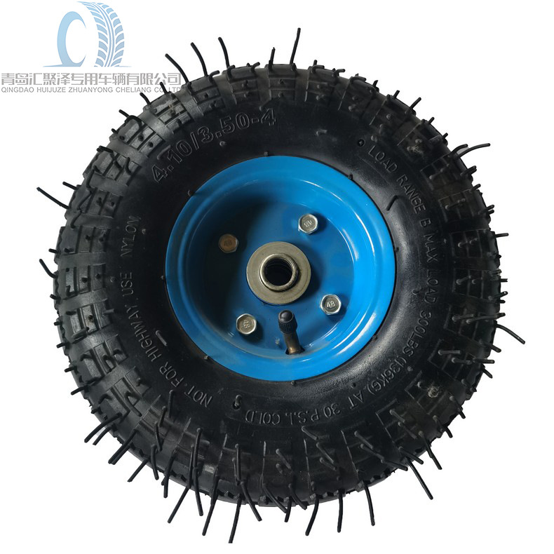 Накачиваемые колеса 410/350-4 для тележки с металлическими колесами