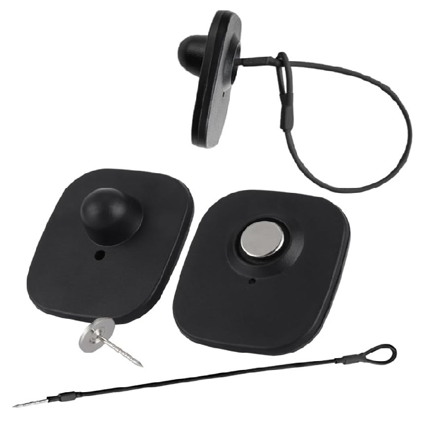 Clothing Store Clothes Anti-theft Buckle Square Clothing Anti-theft Magnetic Buckle Supermarket Anti-theft Hard Label Black Small Square Anti-theft Buckle