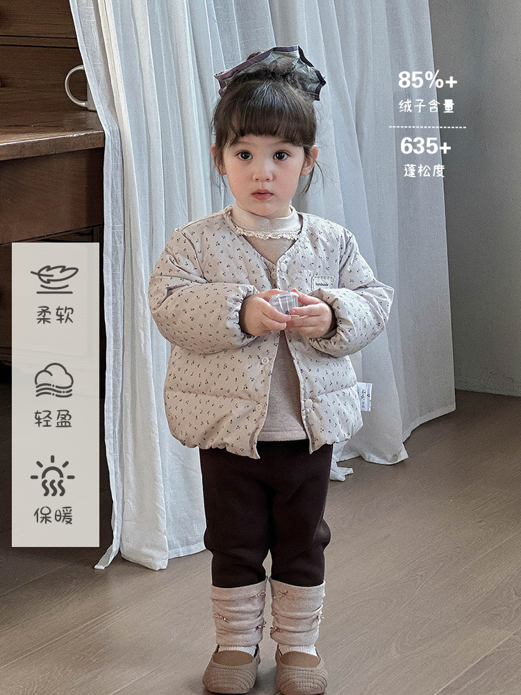 Infant and Toddler Light down Lining Winter New Baby Girl 90 White Duck down Jacket Autumn and Winter down Outing Clothing Category a