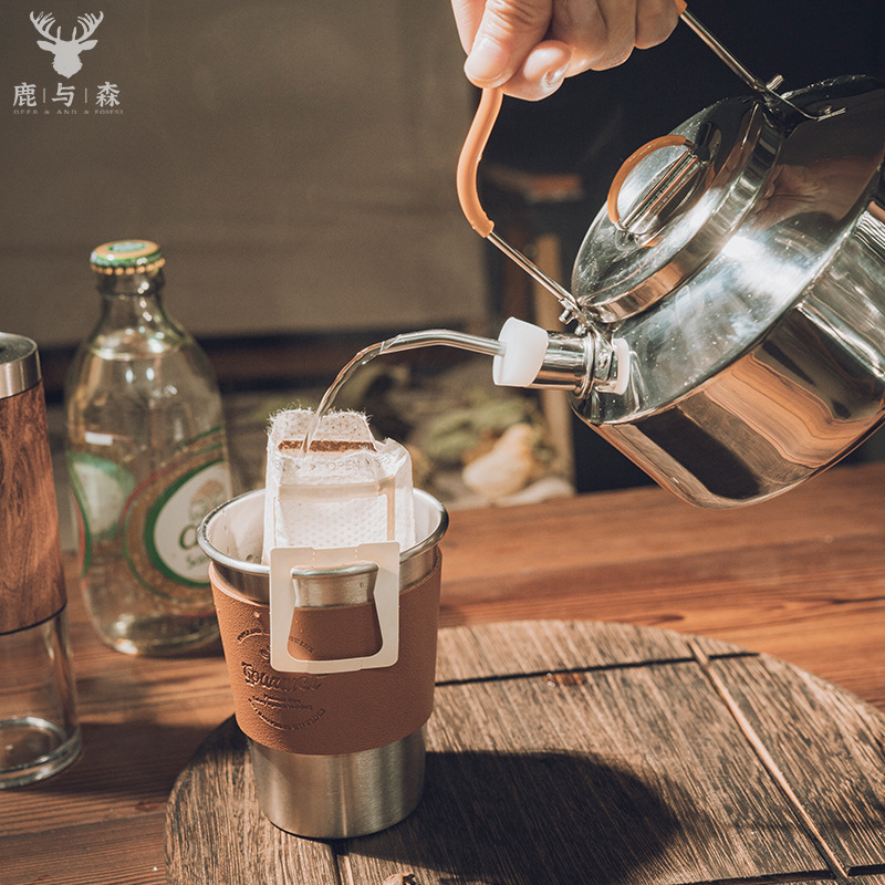 Outdoor Camping Coffee Pot Extension Mouth Silicone Spout Stainless Steel Hand Water Kettle Small Mouth Portable Diverter Spout