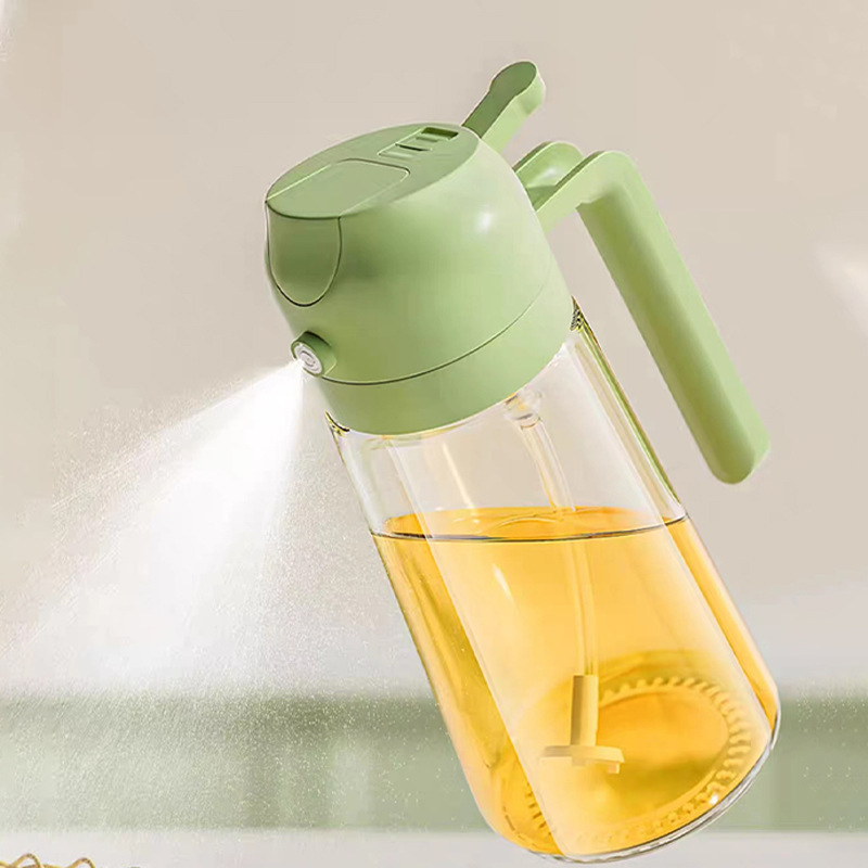 Spray and Pour Dual-Purpose Two-In-One Oil Bottle Without Oil Hanging Food-Grade Household Glass Oil Bottle High-Pressure Spray Seasoning Bottle Wholesale