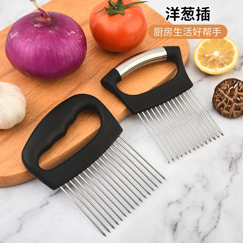 Держатель для лука из нержавеющей стали, инструмент для нарезки овощей