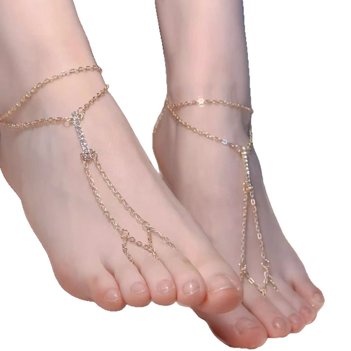 Women's new anklet leg chain jewelry sexy exotic foot chain golden tide flash diamond anklet wholesale