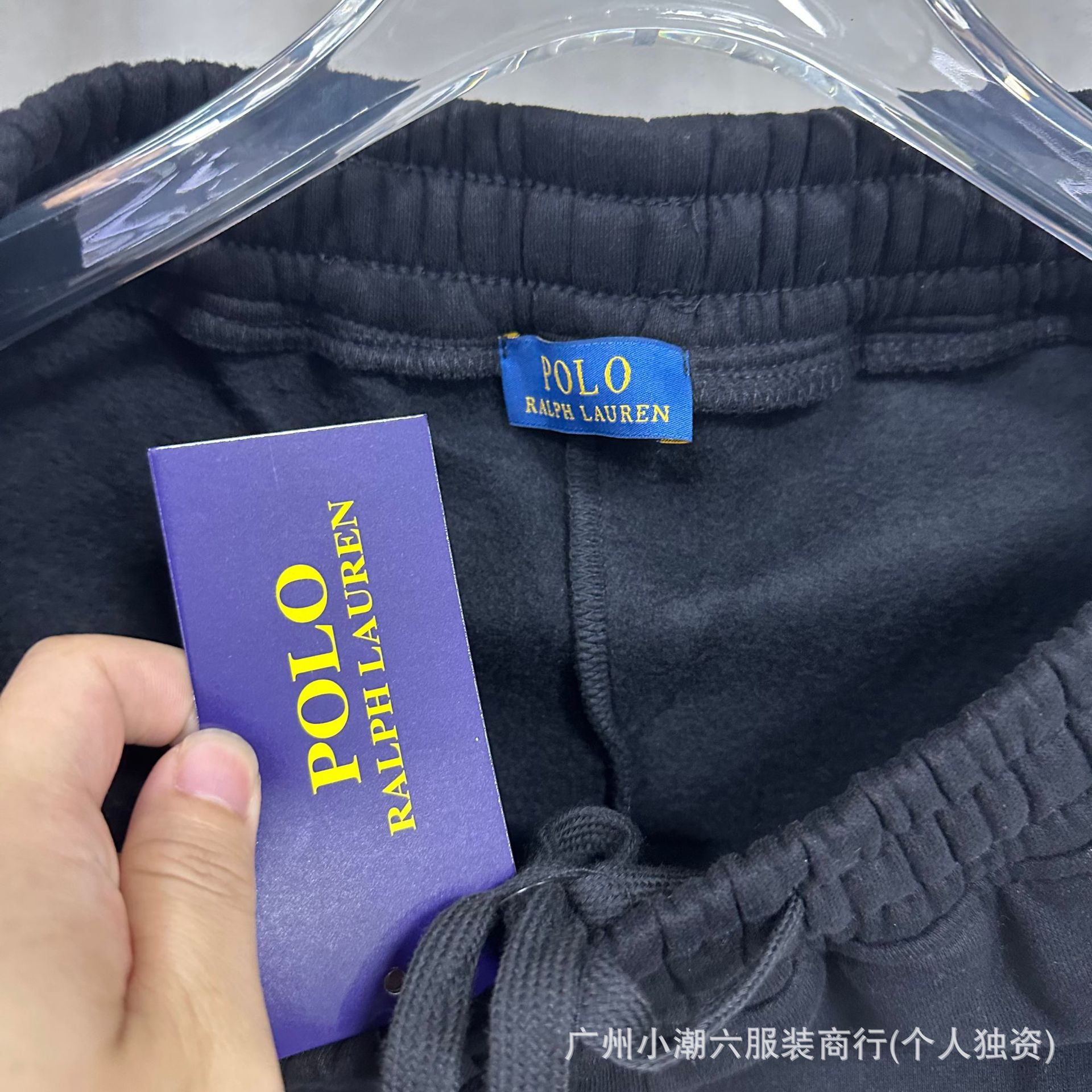 Foreign Trade Supply Rl War Horse Pure Cotton Fleece Embroidered Sweatpants Men's Drawstring Jogger Straight-Leg Sports Pants Casual Pants