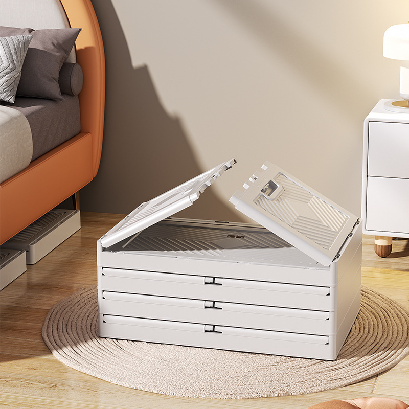 Household Multi-layer Storage Cabinet Living Room Double Door Storage Box Removable Plastic Children's Clothes Folding Storage Cabinet