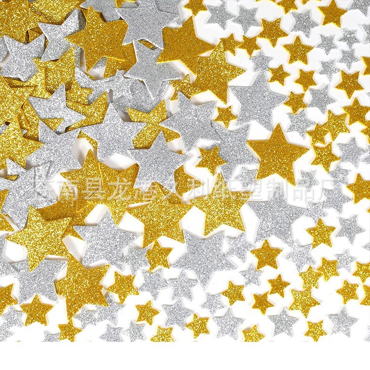 Eva Green Onion Pink Heart Star Foam Sticker Self-Adhesive Glitter Sticker DIY Party Decoration Glitter Patch