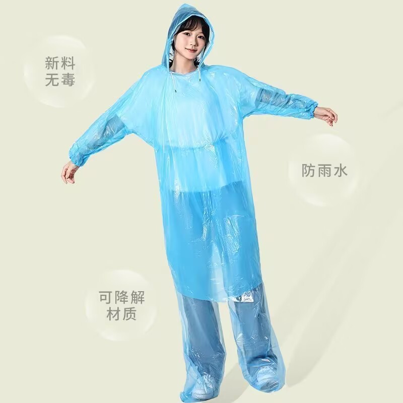 Foot-Covering Disposable Rain Pants, Long Thickeneded Outdoor Portable Raincoat, Rafting Waterproof Pants, Unisex
