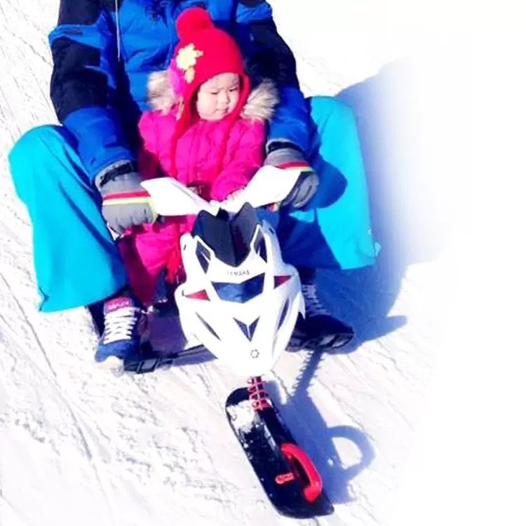 Snowmobile Adult Children Ski Car Ski Car Unpowered Traction Sleigh Car with Brake Ice Car Equipment