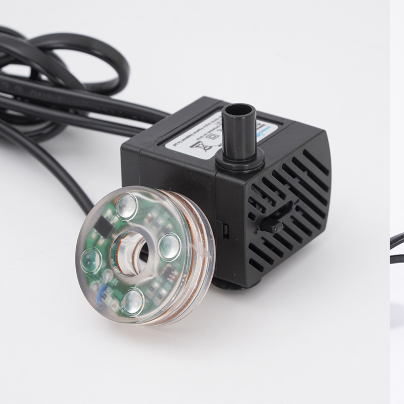 Small water pump Jingnuo 3W fish tank water pump with light crafts aquarium fish tank pumping water change mute filter water pump