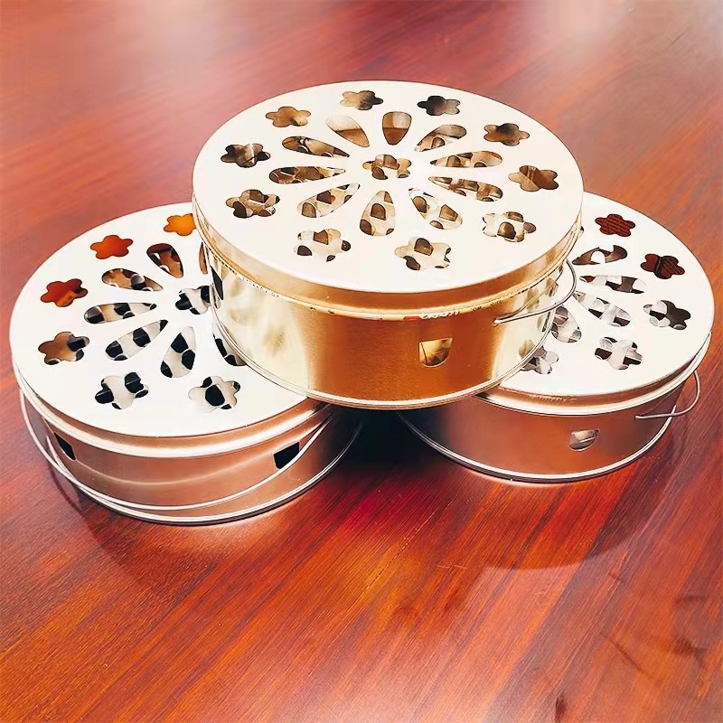 Plum Blossom with Lid Mosquito Incense Box Fireproof Anti-kick Mosquito Incense Plate with Grey Plate Mosquito Incense Plate Portable Mosquito Incense Rack Wholesale