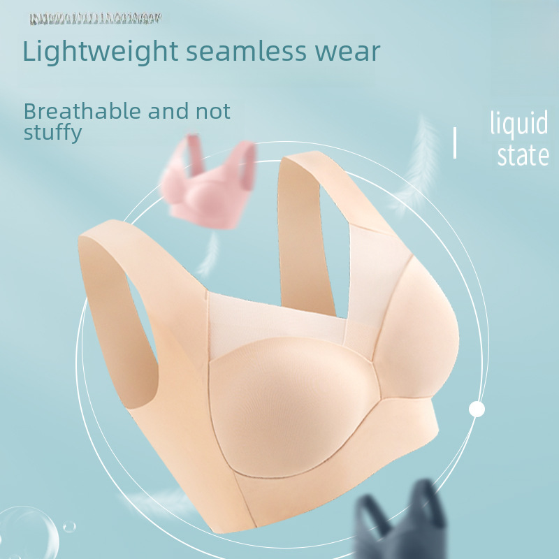 Seamless Ice Silk Bra Sexy Sports Underwear Women's Small Chest Gathered No Steel Ring Beautiful Back Thin Tube-top Vest