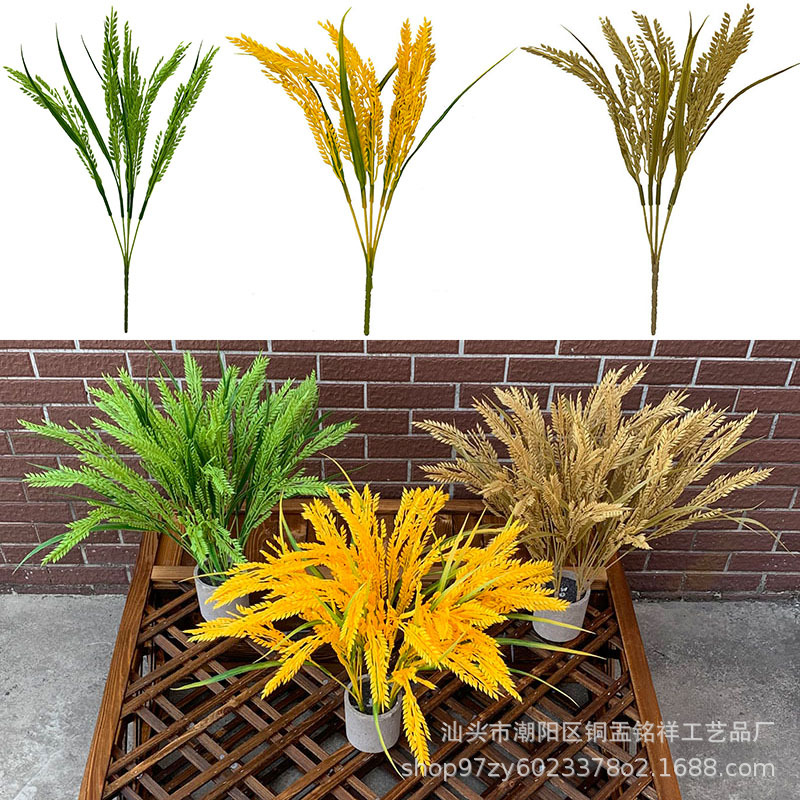 Симулированные колоски риса для фотосессий и декора магазинов