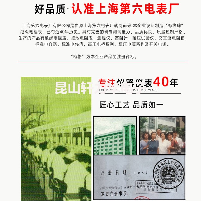 上海第六电表厂梅格牌ZC-8接地电阻仪手摇防雷接地表电阻表