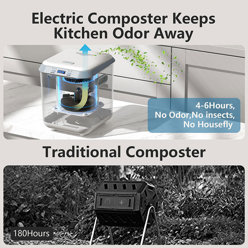 Cross-Border Hot-Selling Household Kitchen Waste Disposer 3.3L Electric Composting Machine Smart Food Kitchen Processor
