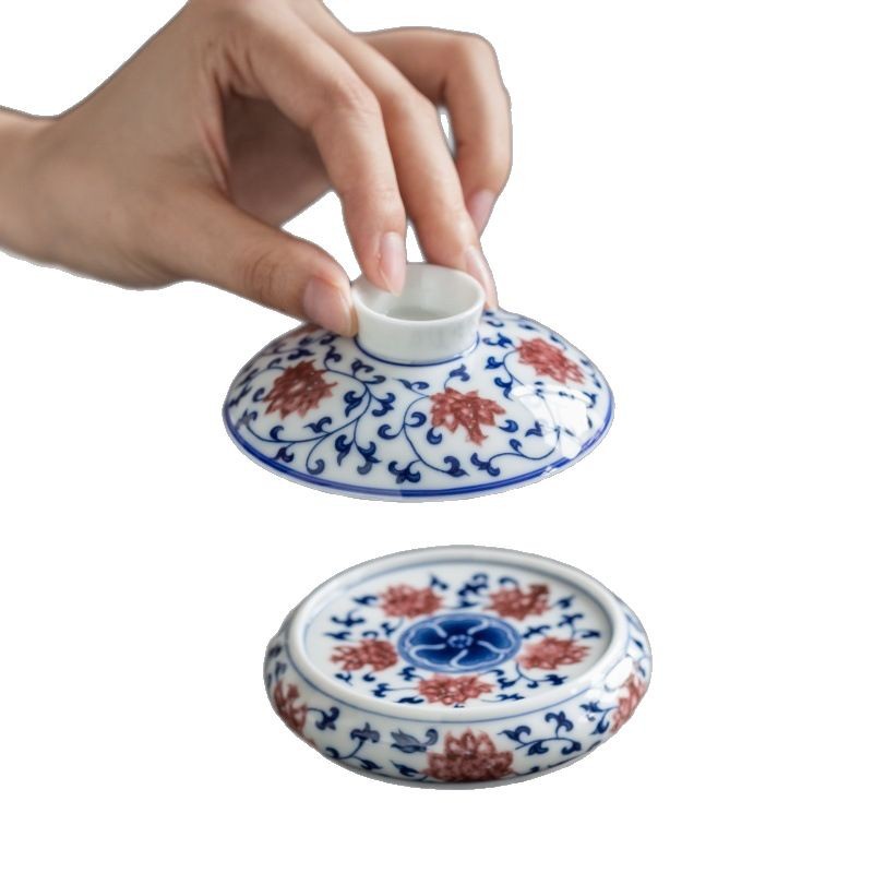 Jingdezhen Blue and White Porcelain Lid Set Lid High White Mud Coaster Pot Pot Pot Pot Pet Household Antique Tea Pet Ornaments Fine Porcelain