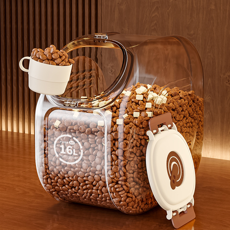 Pet Food Cat Food Storage Barrel Sealed Moisture-Proof Cat Food Barrel Sealed Barrel Pet Food Barrel Dog Food Barrel Sealed Can