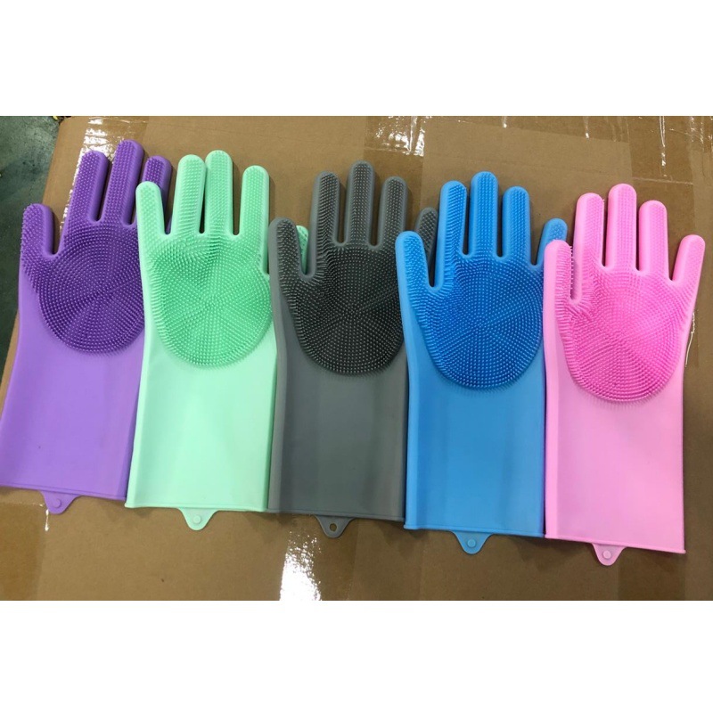Factory Direct Supply Silicone Dishwashing Gloves Multifunctional Household Gloves Cleaning Kitchen Cleaning Heat Insulation Magic Gloves