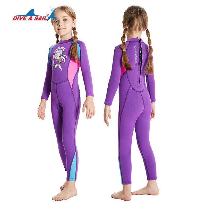 2.5mm Kidsren's Wetsuit Women's One-Piece Long-Sleeved Warm Wetsuit Medium and Large Kidsren's Training Swimming Surfing Suit Wholesale