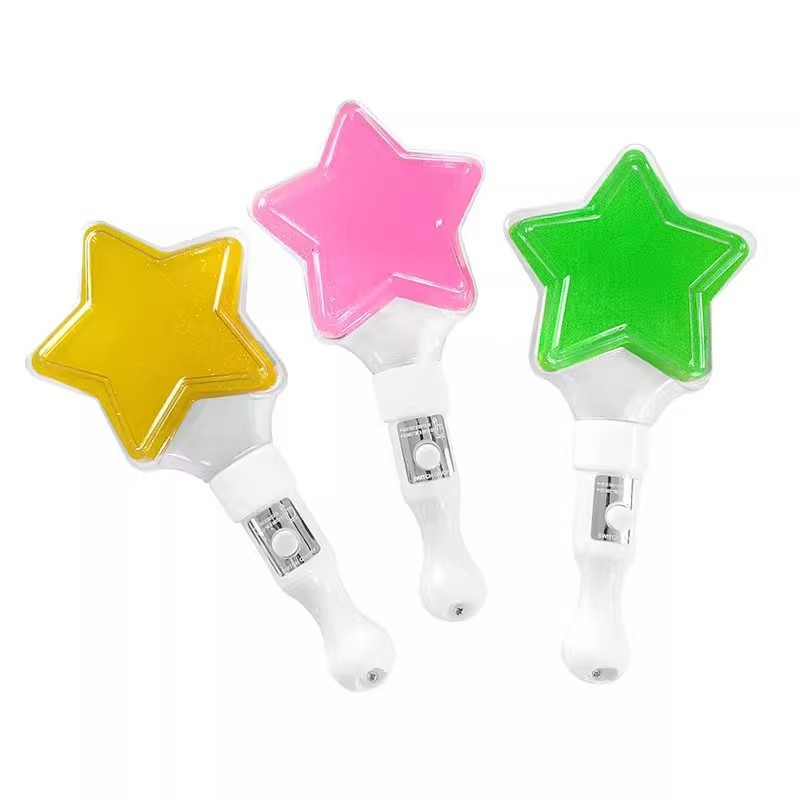 Glowing Five-Pointed Star Fluorescent Stick Kidsren's Non-Toxic Handheld Star Lamp Stage Performance Props Christmas Support Silver Light Stick