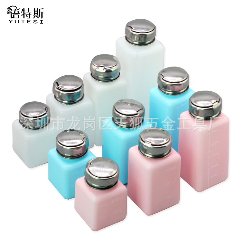 Factory direct press type Square anti-static alcohol bottle plastic bottle 120/180/200/250/500ml
