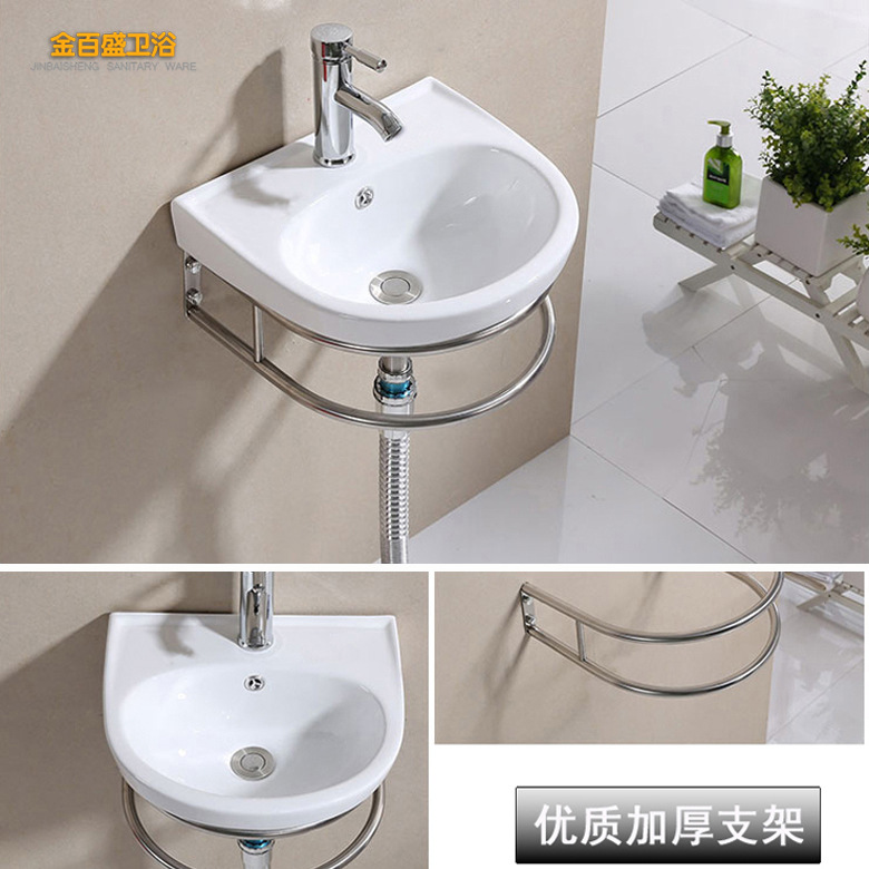 Small Apartment Ceramic Hanging Basin Mini Wall-Mounted Ceramic Basin Wall-Mounted Washbasin Bracket Washbasin 3361